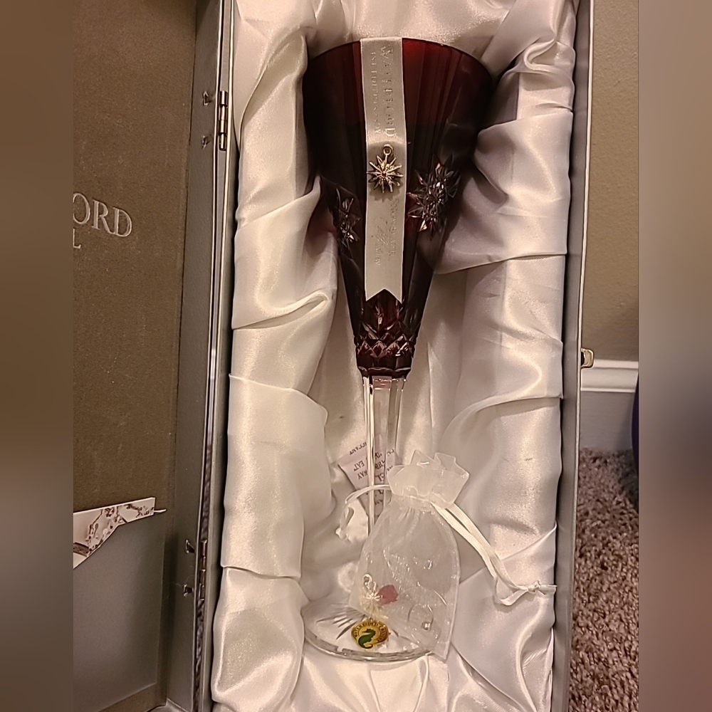Waterford Crystal Snowflake Wishes Ruby Flute 1st Edition Joy NIB 2011